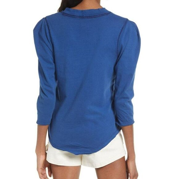 FREE PEOPLE Women's - S - Clover Puff Shoulder Top - Midnight hour /Blue - Picture 3 of 5